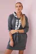 Sukienka z kapturem Oversize grafitowa  
