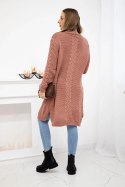 Sweter Kardigan splot warkocz ciemny różowy  