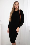 Sweter Sukienka w prążek czarna  