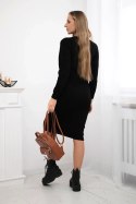 Sweter Sukienka w prążek czarna  