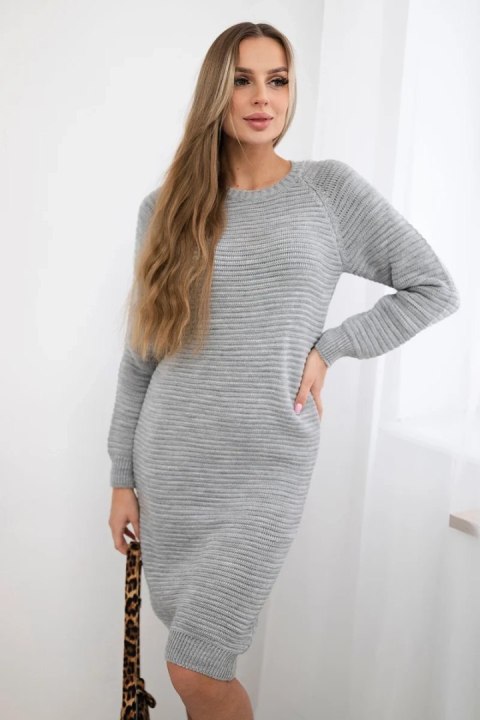 Sweter Sukienka w prążek szara  