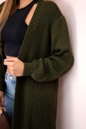 Sweter długi kardigan khaki  