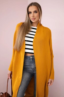 Sweter z rękawami typu nietoperz musztardowy  
