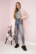 Sweter z rękawami typu nietoperz pudrowy róż  