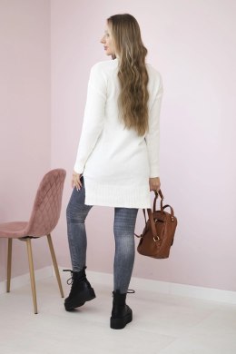 Sweter ze stójką ecru  
