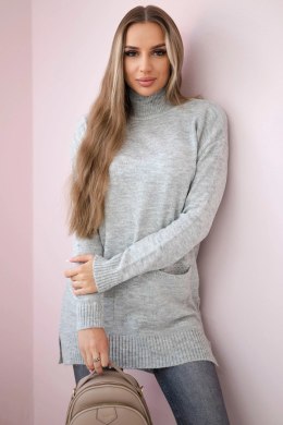 Sweter ze stójką szary  