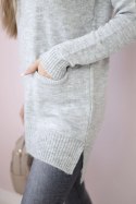 Sweter ze stójką szary  