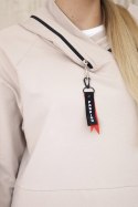 Tunika z suwakiem na kapturze Oversize beżowa  
