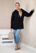 Tunika z suwakiem na kapturze Oversize czarna  