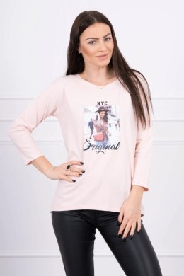 Bluzka z nadrukiem Original pudrowy róż  