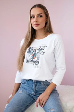 Bluzka z nadrukiem Star Style biała  