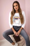 Bluzka z nadrukiem Summer Girl biała  
