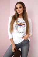 Bluzka z nadrukiem Summer Girl biała  