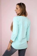 Bluzka z nadrukiem Summer Girl miętowa  