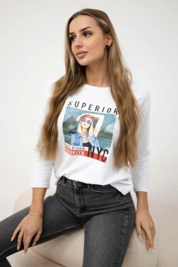 Bluzka z nadrukiem Superior biała  