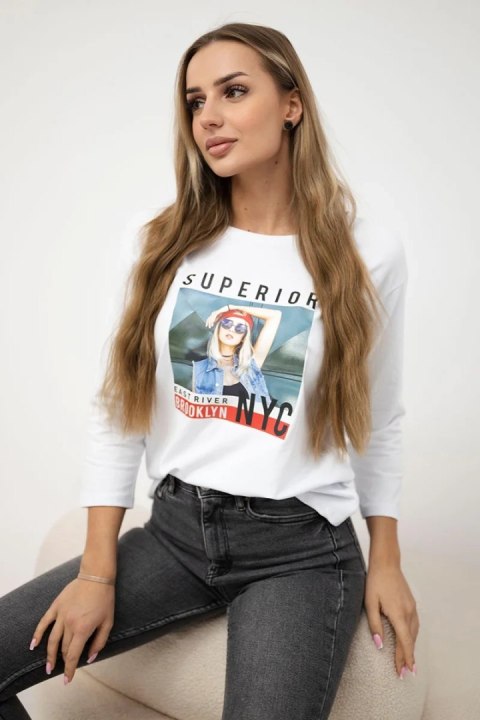 Bluzka z nadrukiem Superior biała  