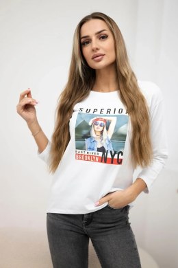 Bluzka z nadrukiem Superior biała  