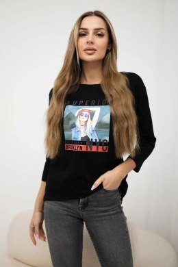 Bluzka z nadrukiem Superior czarna  