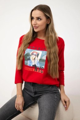 Bluzka z nadrukiem Superior czerwona  