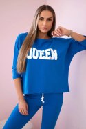 Komplet z nadrukiem Queen chabrowy  