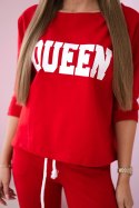 Komplet z nadrukiem Queen czerwony  