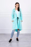 Bluza Narzutka z dłuższym tyłem miętowa  