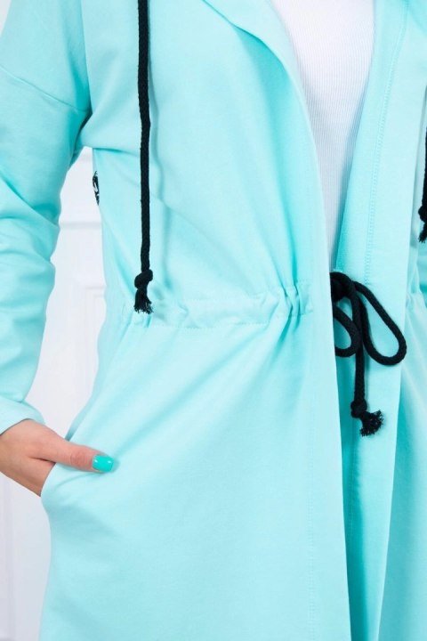 Bluza Narzutka z dłuższym tyłem miętowa  