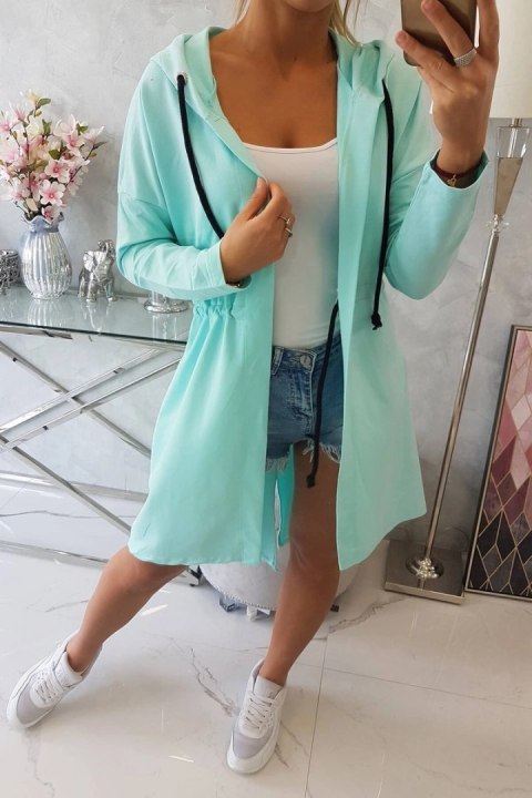 Bluza Narzutka z dłuższym tyłem miętowa  