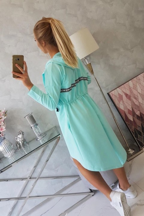 Bluza Narzutka z dłuższym tyłem miętowa  