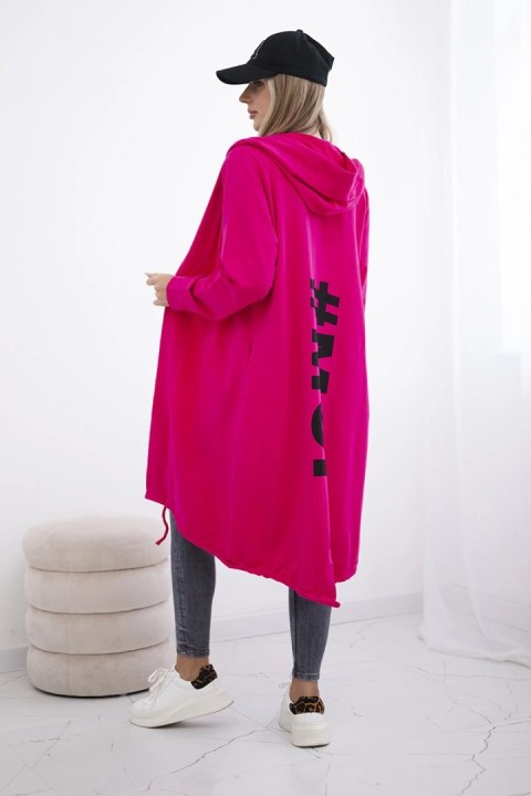 Bluza Narzutka z nadrukiem oversize fuksja Bluza Narzutka z nadrukiem oversize fuksja