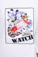 Sukienka z grafiką 3D Watch ecru  