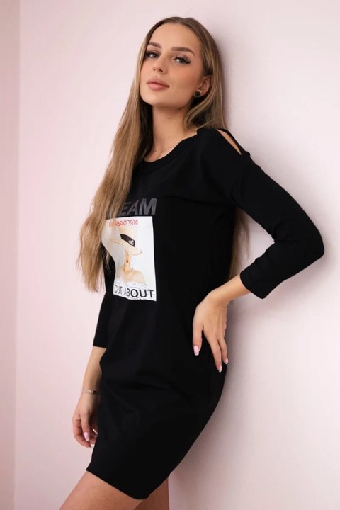 Sukienka z nadrukiem Dream czarna  