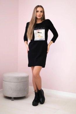 Sukienka z nadrukiem Dream czarna  