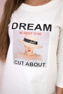 Sukienka z nadrukiem Dream ecru  