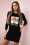 Sukienka z nadrukiem Honey girl czarna  
