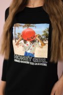 Sukienka z nadrukiem Honey girl czarna  