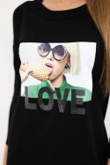 Sukienka z nadrukiem Love czarna  