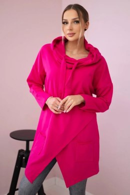 Tunika z kopertowym przodem Oversize fuksja  