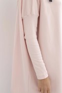 Bluza oversize z asymetrycznymi bokami pudrowy róż  