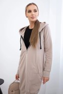 Bluza sukienkowa z kapturem ciemny beżowy  