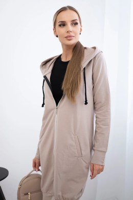 Bluza sukienkowa z kapturem ciemny beżowy  