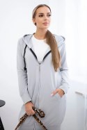 Bluza sukienkowa z kapturem szara  