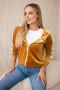Bluza welurowa z kapturem musztardowa  