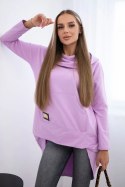 Bluza z długim tyłem i kapturem ciemny fiolet  
