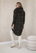 Bluza z długim tyłem moro khaki+zielony  