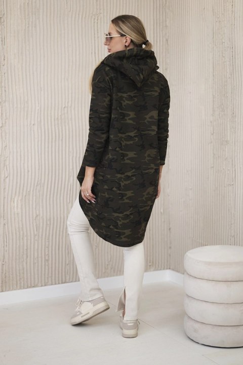 Bluza z długim tyłem moro khaki+zielony Bluza z długim tyłem moro khaki+zielony