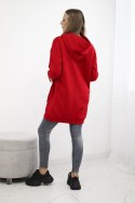 Bluza z kapturem z naszywkami czerwona  
