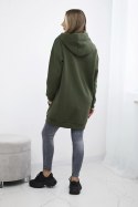 Bluza z kapturem z naszywkami khaki  