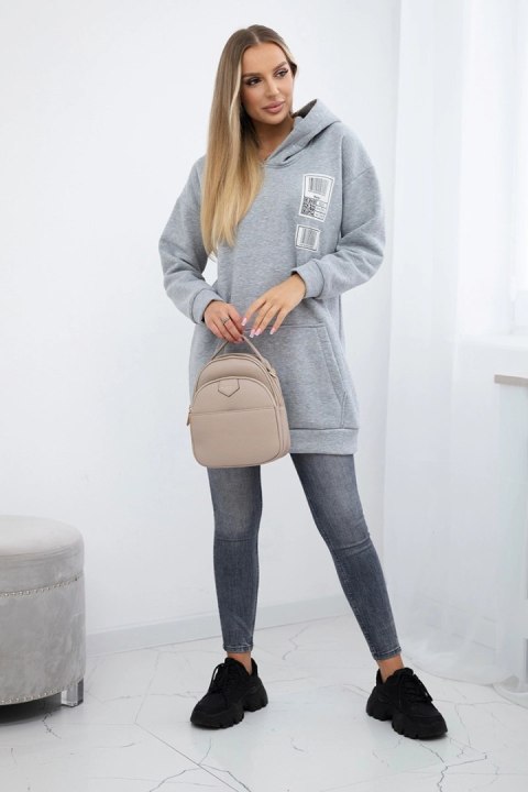 Bluza z kapturem z naszywkami szara Bluza z kapturem z naszywkami szara