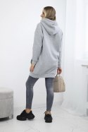 Bluza z kapturem z naszywkami szara  